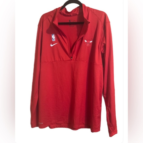 Nike Dri-Fit Chicago Bulls Long Sleeve 1/4 Zip Pullover Mens Large Lightweight - Picture 2 of 9